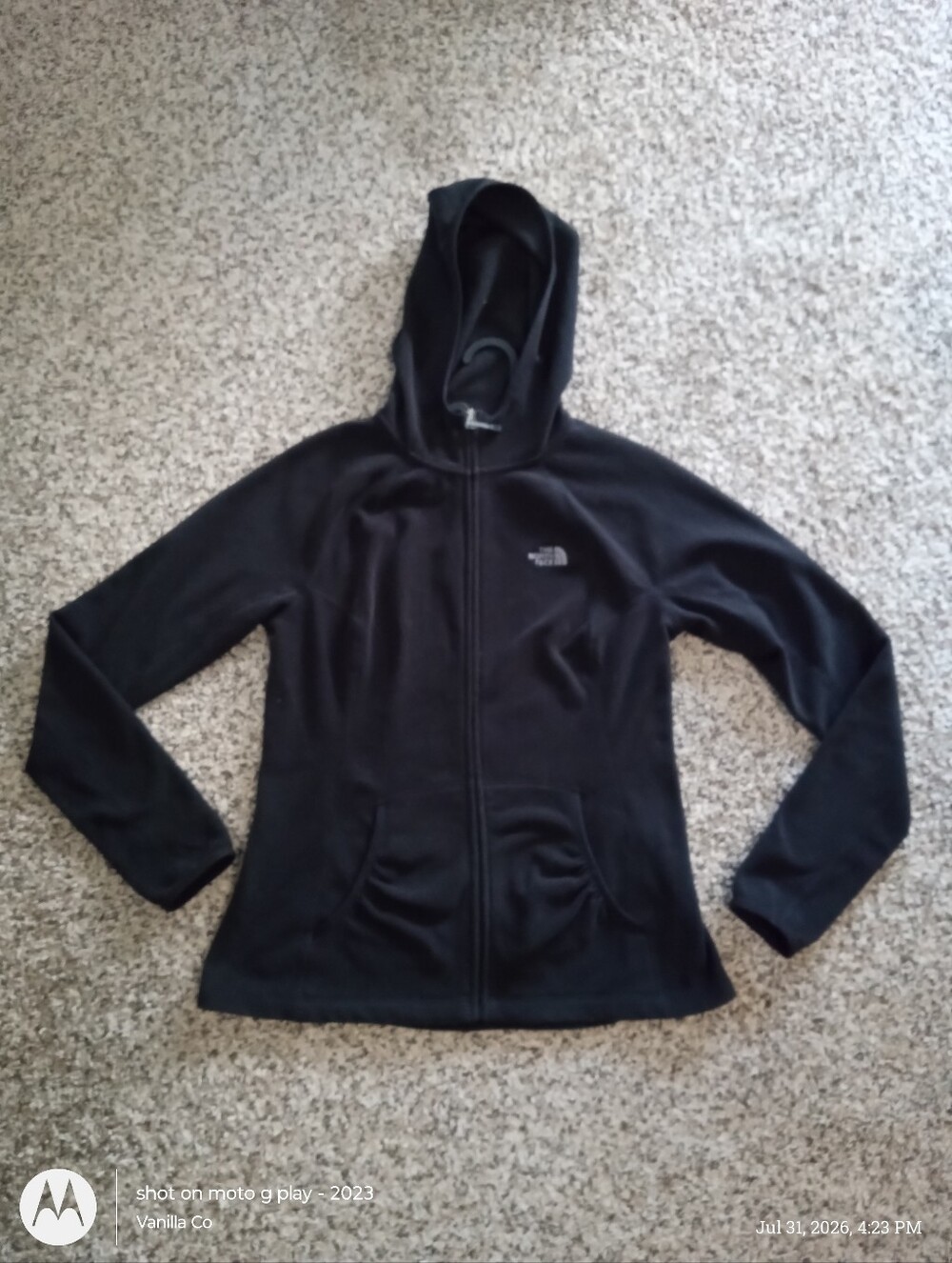 The North Face Polaric Classic Full Zip Hoodie Terrycloth Black Medium